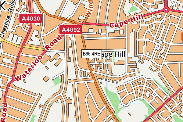 B66 4RE map - OS VectorMap District (Ordnance Survey)