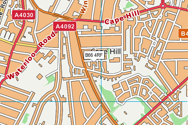 B66 4RF map - OS VectorMap District (Ordnance Survey)