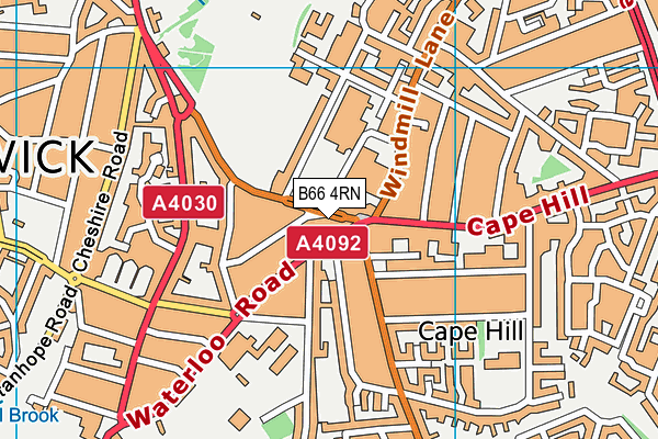 B66 4RN map - OS VectorMap District (Ordnance Survey)