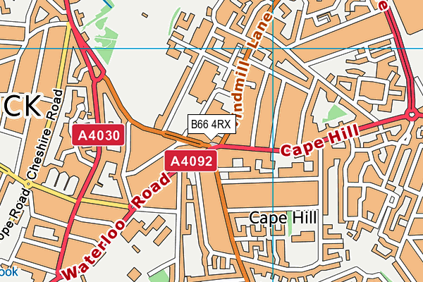 B66 4RX map - OS VectorMap District (Ordnance Survey)