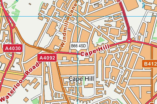 B66 4SD map - OS VectorMap District (Ordnance Survey)