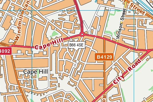 B66 4SE map - OS VectorMap District (Ordnance Survey)