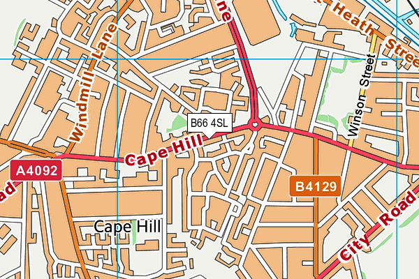 B66 4SL map - OS VectorMap District (Ordnance Survey)