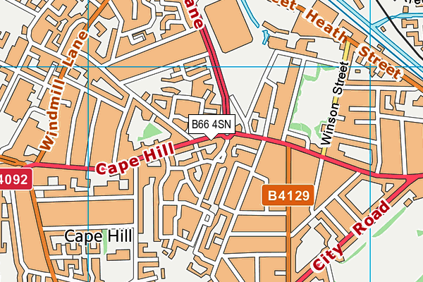 B66 4SN map - OS VectorMap District (Ordnance Survey)