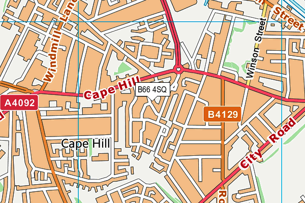 B66 4SQ map - OS VectorMap District (Ordnance Survey)