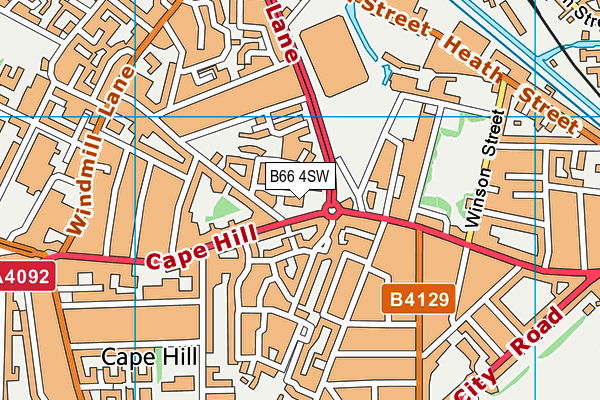 B66 4SW map - OS VectorMap District (Ordnance Survey)