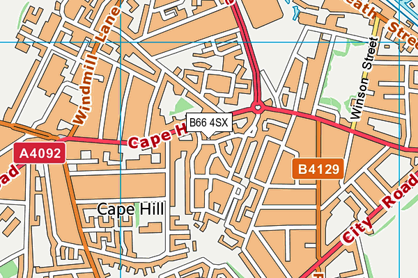 B66 4SX map - OS VectorMap District (Ordnance Survey)