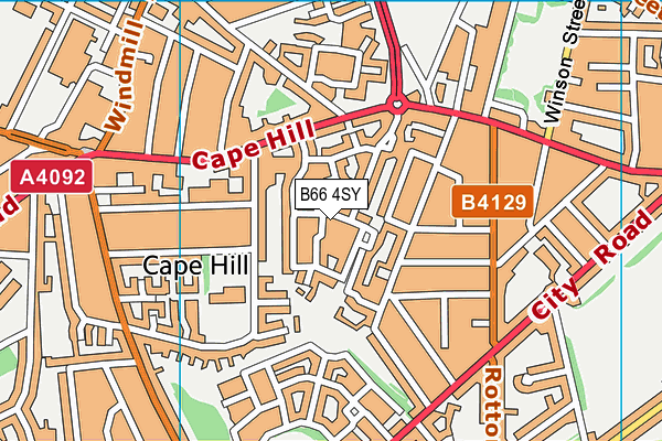 B66 4SY map - OS VectorMap District (Ordnance Survey)