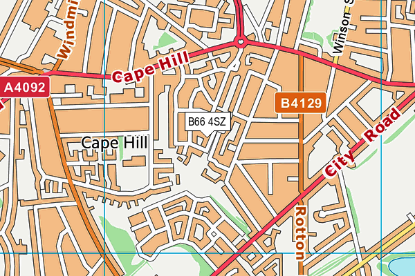 B66 4SZ map - OS VectorMap District (Ordnance Survey)