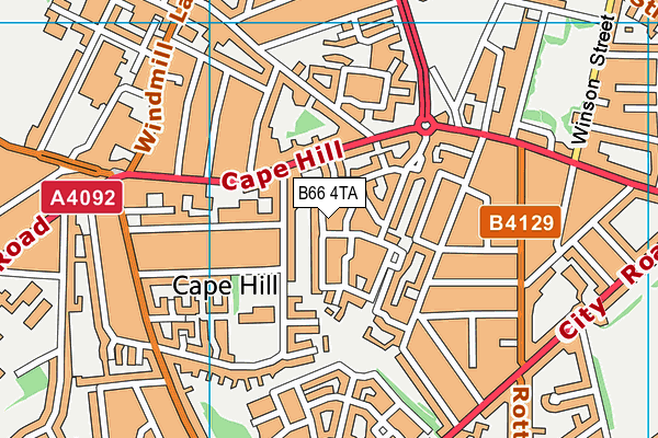 B66 4TA map - OS VectorMap District (Ordnance Survey)