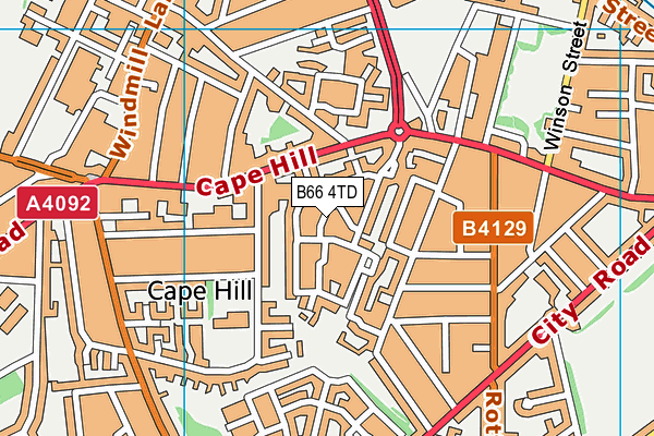 B66 4TD map - OS VectorMap District (Ordnance Survey)