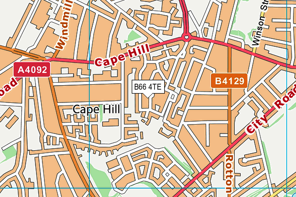 B66 4TE map - OS VectorMap District (Ordnance Survey)