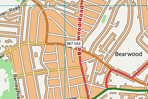 B67 5AX map - OS VectorMap District (Ordnance Survey)
