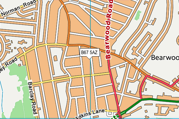 B67 5AZ map - OS VectorMap District (Ordnance Survey)