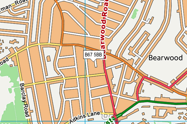B67 5BB map - OS VectorMap District (Ordnance Survey)
