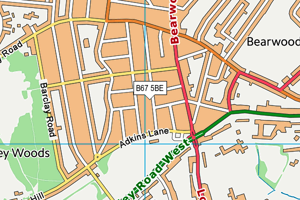 B67 5BE map - OS VectorMap District (Ordnance Survey)