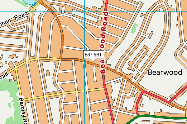 B67 5BT map - OS VectorMap District (Ordnance Survey)
