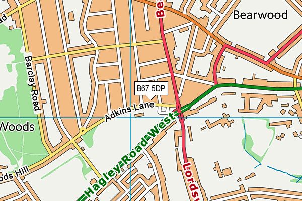 B67 5DP map - OS VectorMap District (Ordnance Survey)