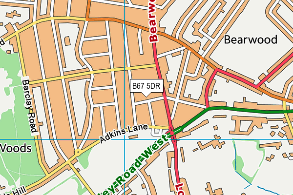 B67 5DR map - OS VectorMap District (Ordnance Survey)
