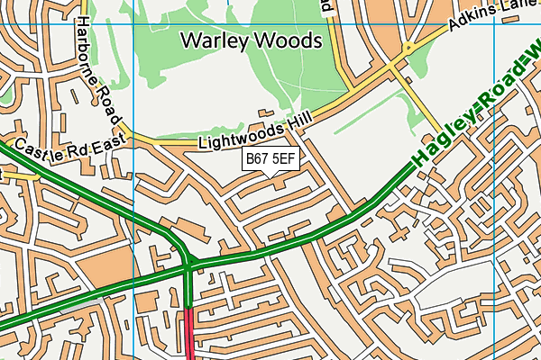 B67 5EF map - OS VectorMap District (Ordnance Survey)