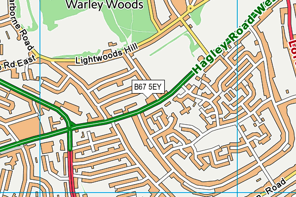 B67 5EY map - OS VectorMap District (Ordnance Survey)
