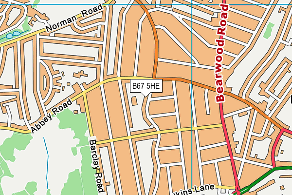 B67 5HE map - OS VectorMap District (Ordnance Survey)
