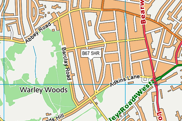 B67 5HR map - OS VectorMap District (Ordnance Survey)