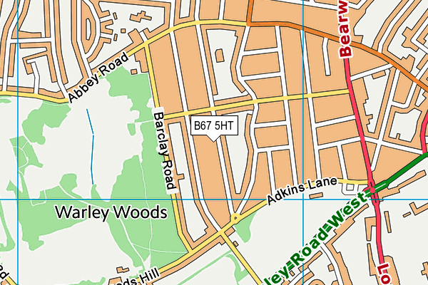 B67 5HT map - OS VectorMap District (Ordnance Survey)