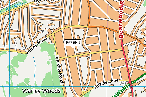 B67 5HU map - OS VectorMap District (Ordnance Survey)