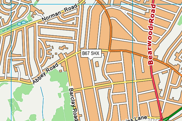 B67 5HX map - OS VectorMap District (Ordnance Survey)