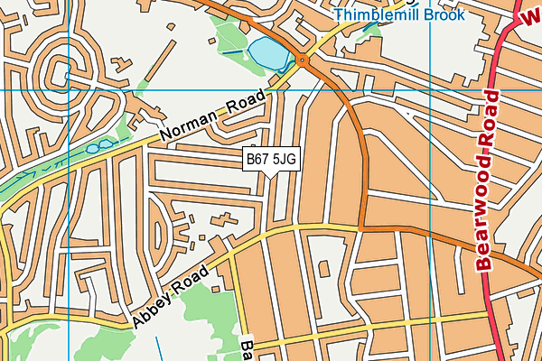 B67 5JG map - OS VectorMap District (Ordnance Survey)