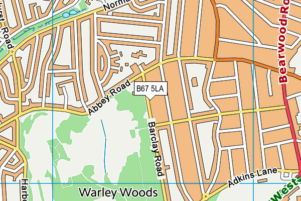 B67 5LA map - OS VectorMap District (Ordnance Survey)