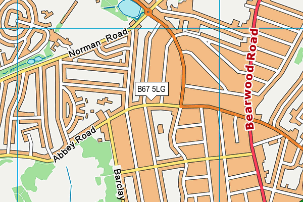 B67 5LG map - OS VectorMap District (Ordnance Survey)