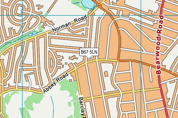B67 5LN map - OS VectorMap District (Ordnance Survey)