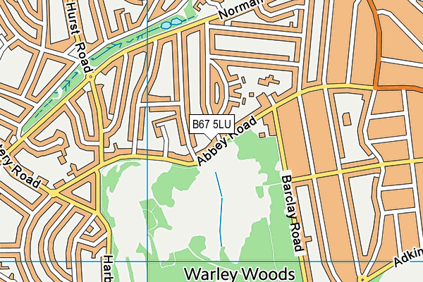 B67 5LU map - OS VectorMap District (Ordnance Survey)