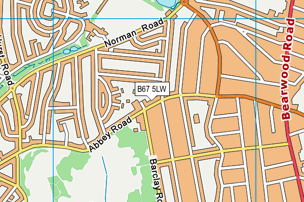 B67 5LW map - OS VectorMap District (Ordnance Survey)