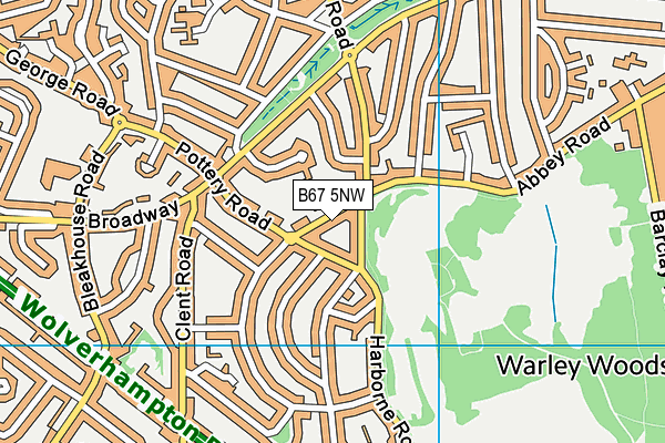 B67 5NW map - OS VectorMap District (Ordnance Survey)