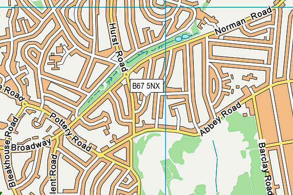 B67 5NX map - OS VectorMap District (Ordnance Survey)