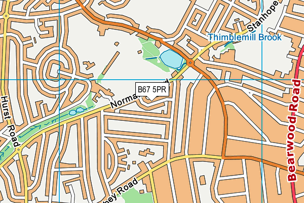 B67 5PR map - OS VectorMap District (Ordnance Survey)