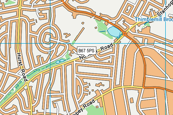 B67 5PS map - OS VectorMap District (Ordnance Survey)