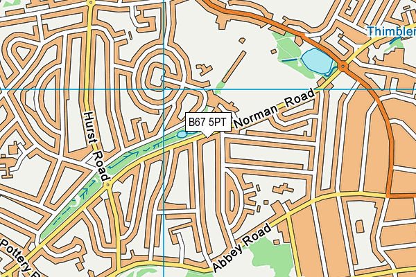 B67 5PT map - OS VectorMap District (Ordnance Survey)