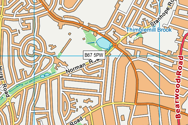 B67 5PW map - OS VectorMap District (Ordnance Survey)