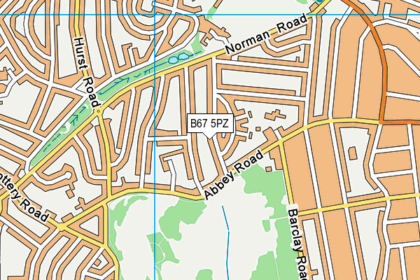 B67 5PZ map - OS VectorMap District (Ordnance Survey)