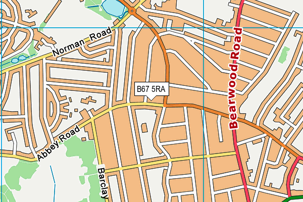 B67 5RA map - OS VectorMap District (Ordnance Survey)