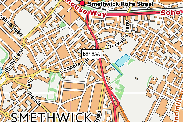 B67 6AA map - OS VectorMap District (Ordnance Survey)