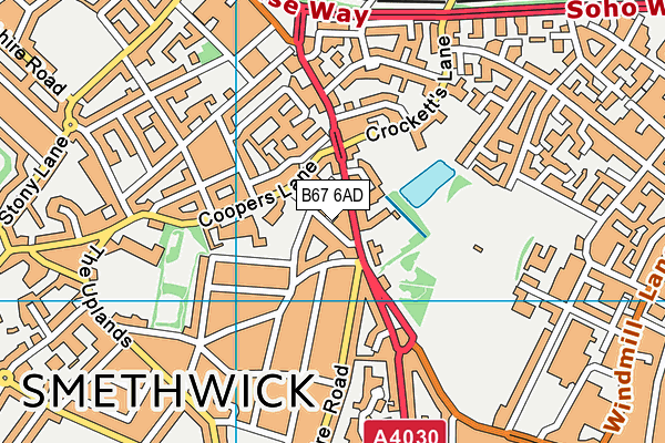 B67 6AD map - OS VectorMap District (Ordnance Survey)