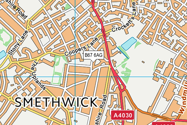 B67 6AG map - OS VectorMap District (Ordnance Survey)