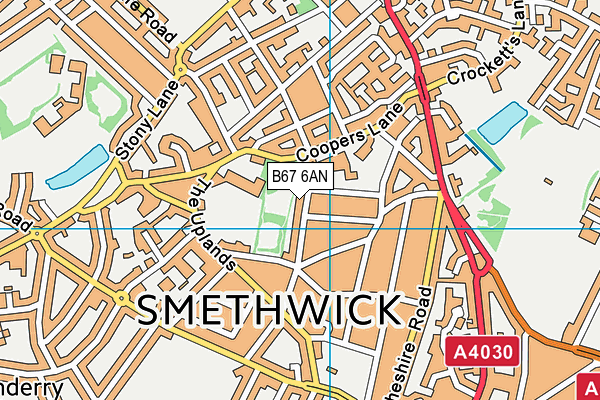 B67 6AN map - OS VectorMap District (Ordnance Survey)