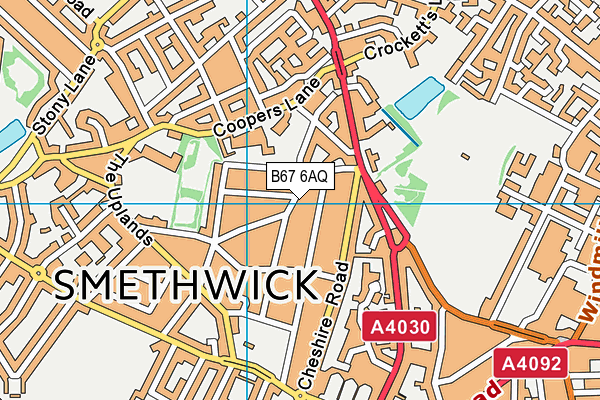 B67 6AQ map - OS VectorMap District (Ordnance Survey)