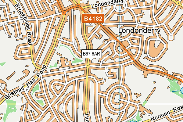 B67 6AR map - OS VectorMap District (Ordnance Survey)